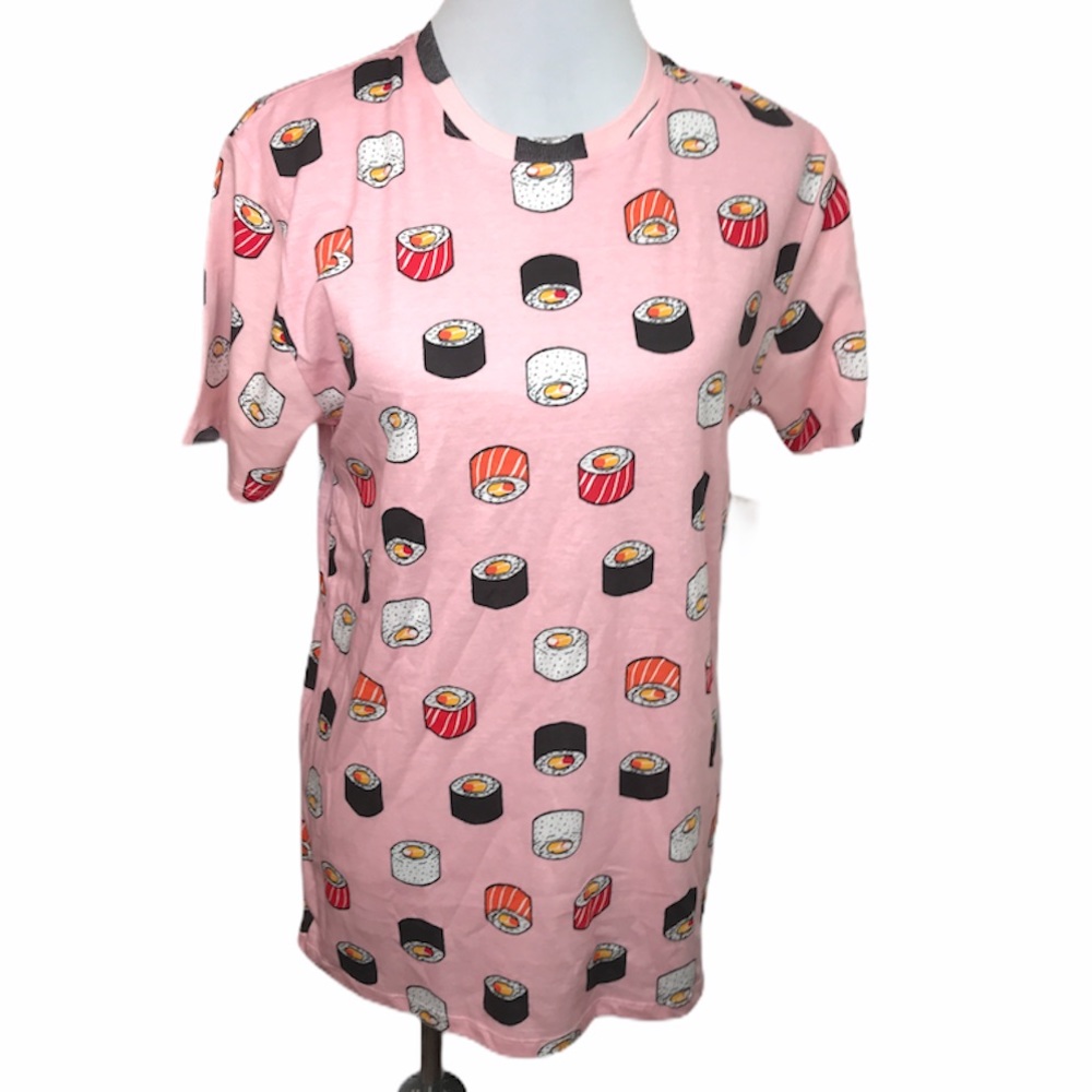 Knicker Bocker Sushi Crew Neck Shirt Pink Black